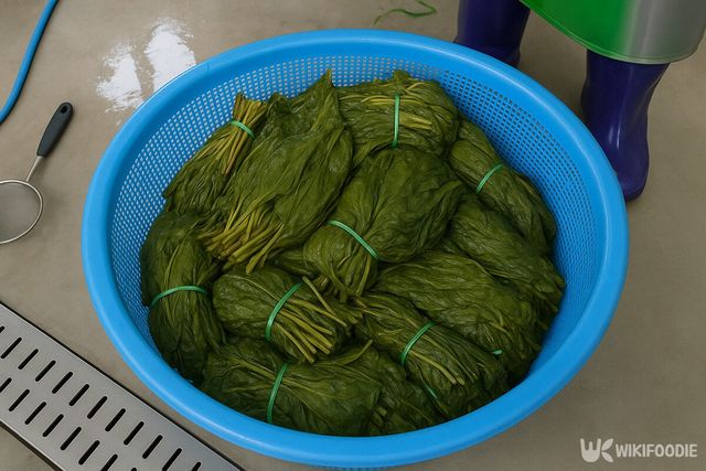 울릉도 명이나물 장아찌 만드는 과정. / 위키푸디