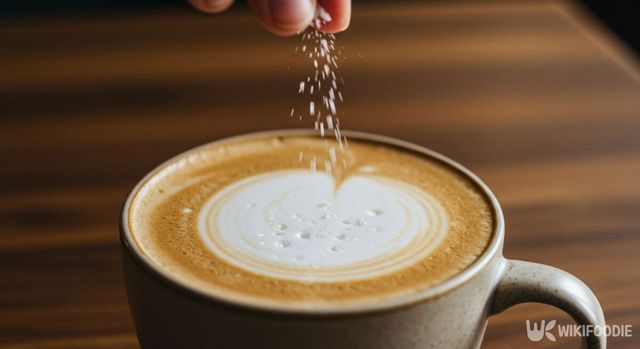 바닐라 라떼에 소금을 넣는 모습. / 위키푸디