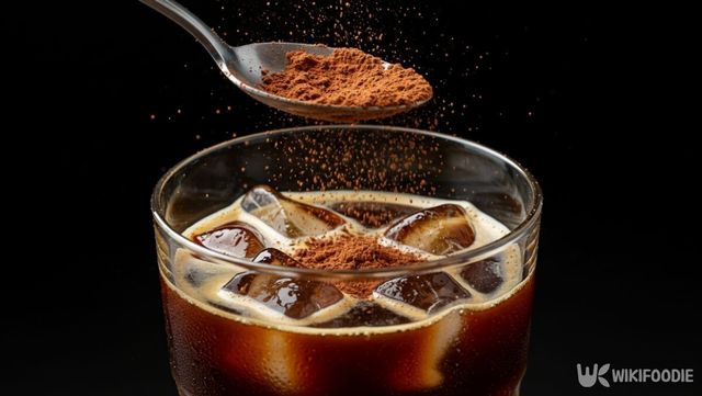 커피에 코코아 가루를 뿌리는 모습. / 위키푸디