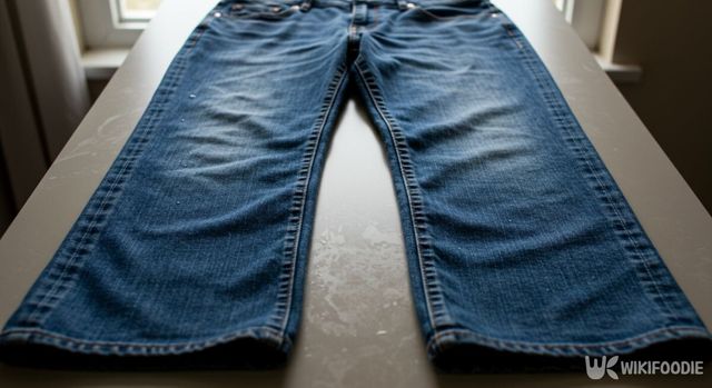 세탁한 청바지를 평평한 곳에서 건조하는 모습. / 위키푸디