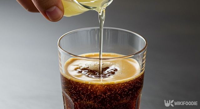 탄산수 넣은 에스프레소에 레몬즙을 넣는 모습. / 위키푸디