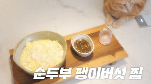 순두부 팽이버섯 찜. / 유튜브 채널 '김완선 TV'