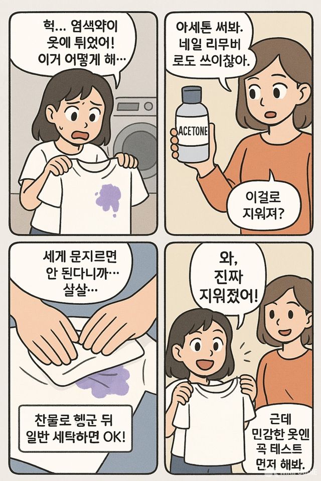 아세톤 4컷 만화. / 위키푸디