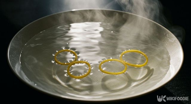 고무줄을 뜨거운 물에 담근 모습. / 위키푸디