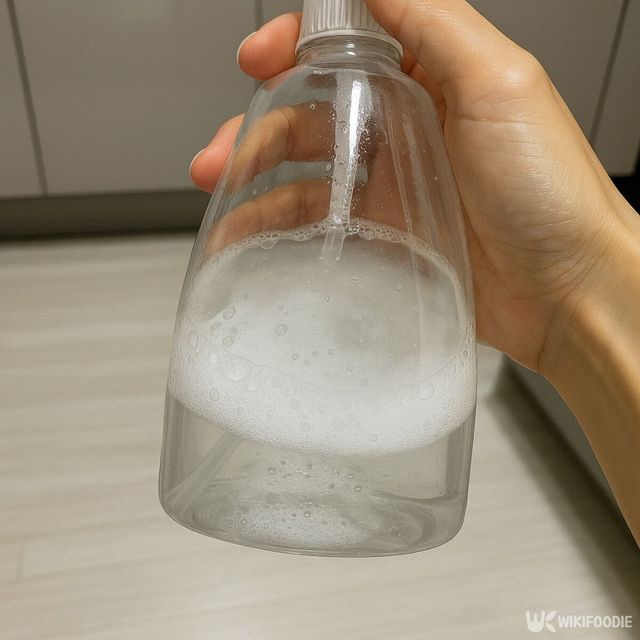 쌀뜰물과 소주를 분무기에 넣은 모습. / 위키푸디