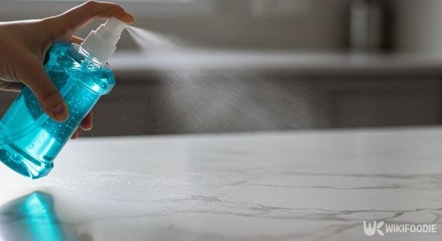 아일랜드 테이블에 가글을 뿌리는 모습. / 위키푸디