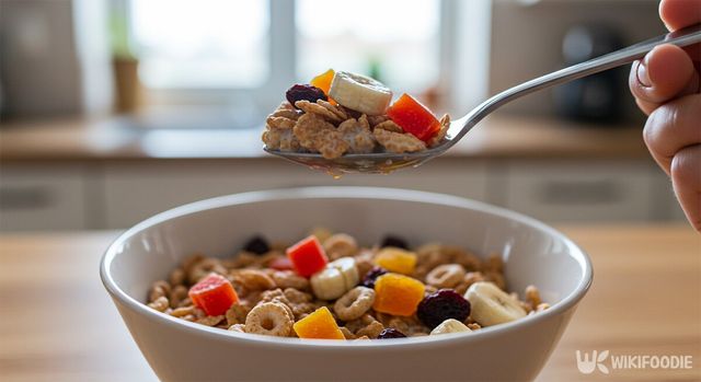 시리얼을 숟가락으로 먹는 모습. / 위키푸디