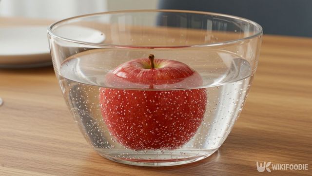 사과를 탄산수에 담가둔 모습. / 위키푸디