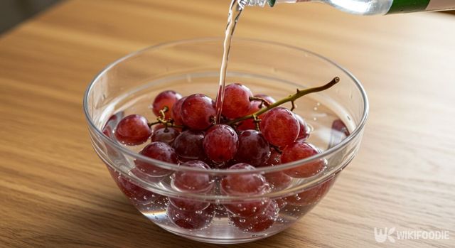 포도에 탄산수를 붓고 있다. / 위키푸디