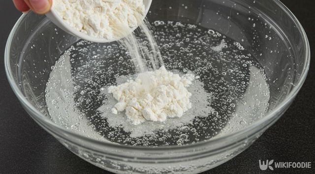 탄산수에 밀가루를 넣고 있다. / 위키푸디