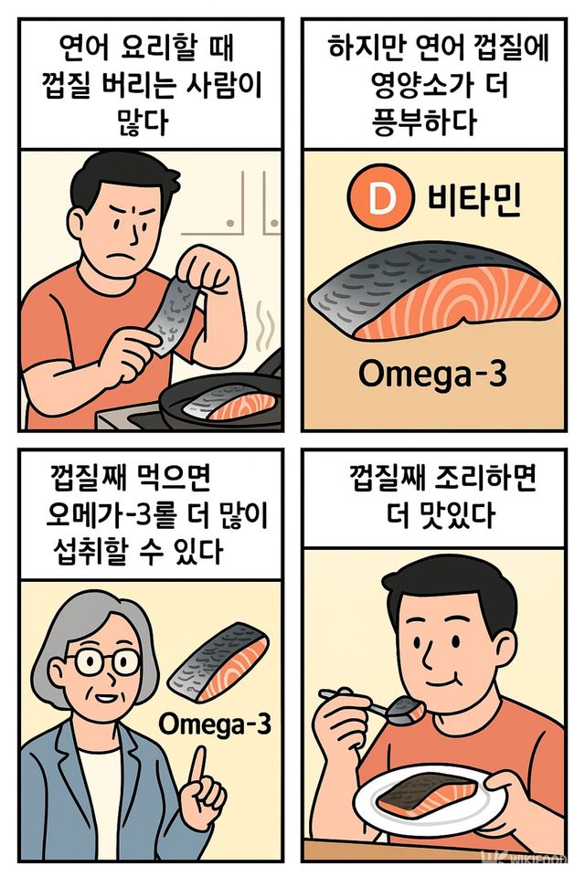 연어 껍질 네컷만화. / 위키푸디