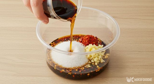 깻잎절임 양념을 만드는 모습. / 위키푸디