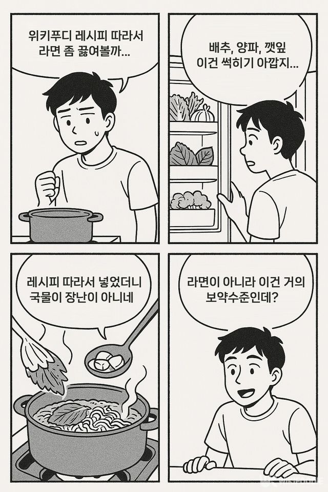 라면 네컷만화. / 위키푸디