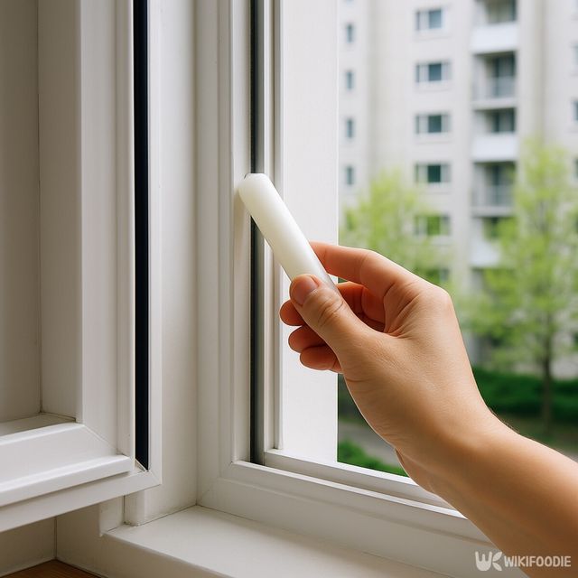 아파트 창틀에 양초를 바르는 모습. / 위키푸디