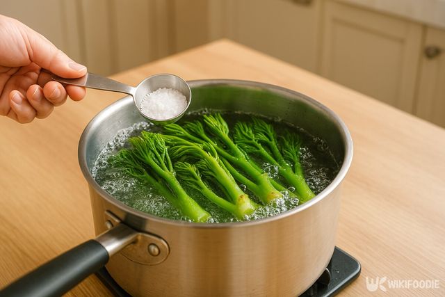 두릅 데치는 모습. / 위키푸디