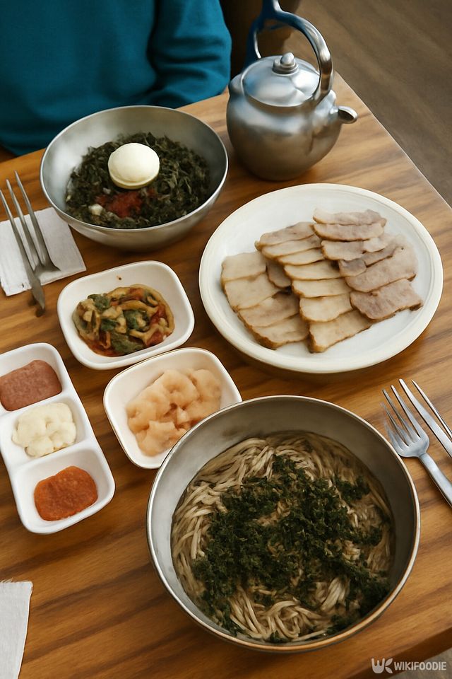 화담숲 맛집 소근리막국수 메뉴를 재연한 모습. / 위키푸디