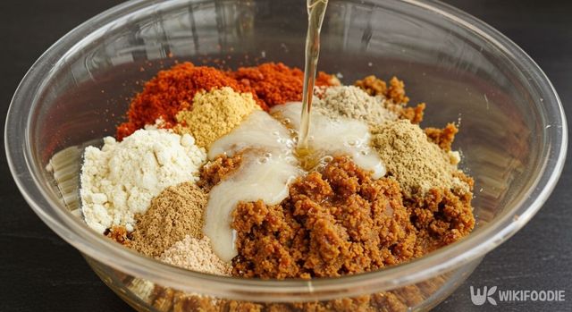 넓은 볼에 모든 재료를 넣은 모습. / 위키푸디