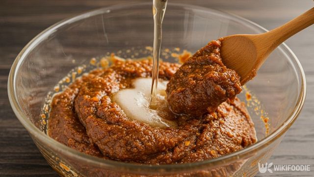 된장에 맥주를 붓는 모습. / 위키푸디