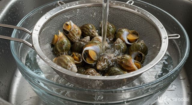 소라를 해감하는 모습. / 위키푸디