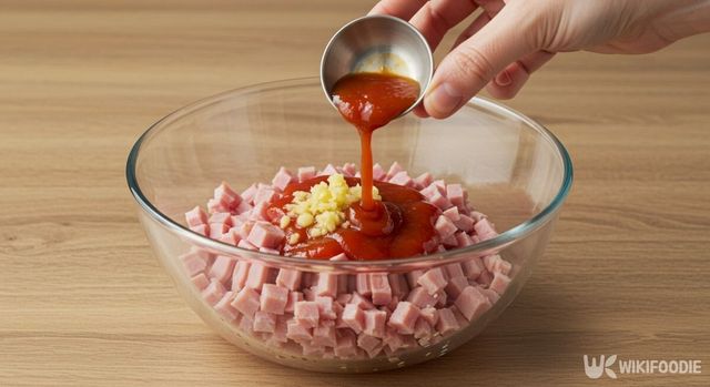 햄 소스를 만들고 있다. / 위키푸디