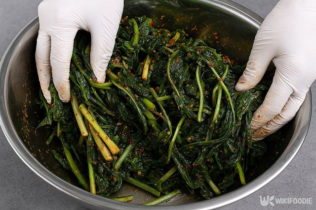 열무김치 만드는 과정. / 위키푸디