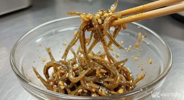 멸치와 양념을 섞는 모습. / 위키푸디