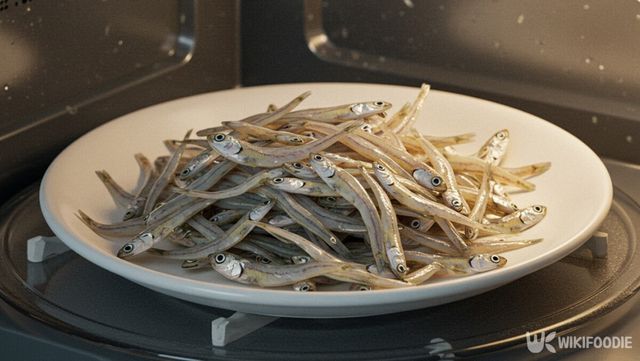 멸치를 전자레인지에 넣은 모습. / 위키푸디