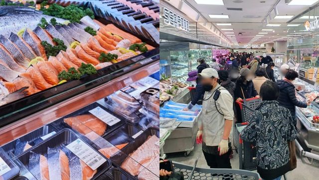 이마트 회 코너(좌), 롯데마트 제타플렉스 잠실점 회코너(우). / 이마트, 롯데마트 제공