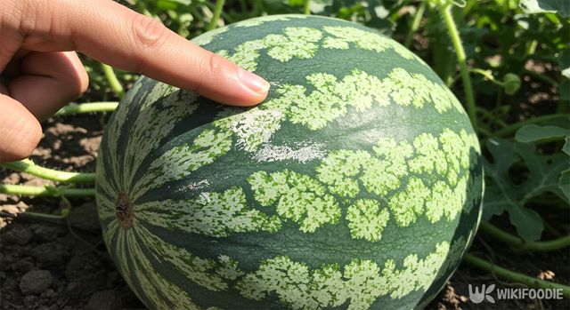 하얀 가루가 묻은 수박. / 위키푸디