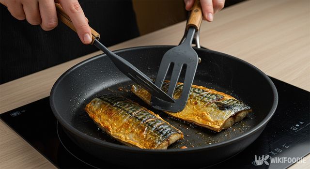 고등어를 굽는 모습. / 위키푸디