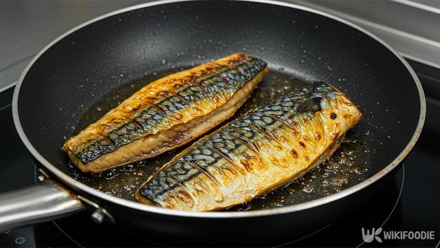 고등어를 굽는 모습. / 위키푸디