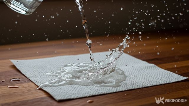 키친타월을 흠뻑 적시는 모습. / 위키푸디