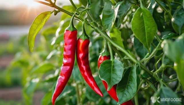 붉게 익은 고추와 고춧잎. / Sabbir Digital-shutterstock.com