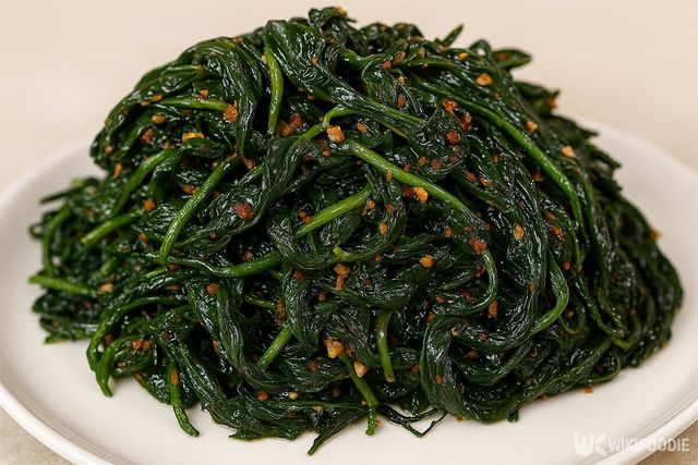 고춧잎 나물볶음. / 위키푸디