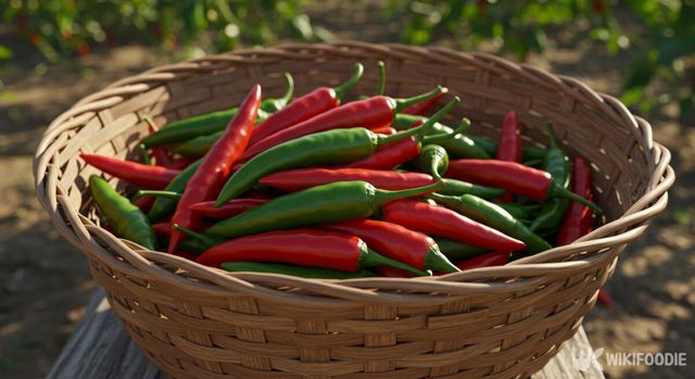 바구니에 담긴 고추의 모습. / 위키푸디