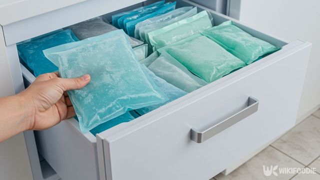 냉동실에 쌓여있는 아이스팩. / 위키푸디