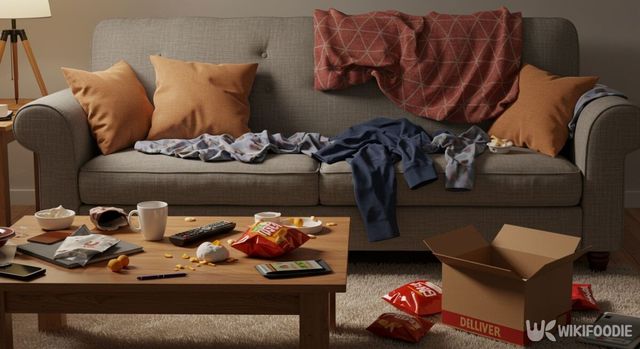 어질러져 있는 거실 자료 사진. / 위키푸디
