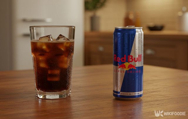 (왼쪽) 아이스 커피, (오른쪽) 에너지 음료. / 위키푸디