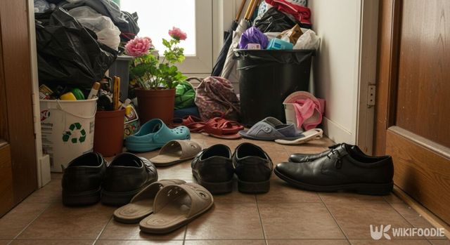 여러 잡동사니가 뒤엉켜 있는 모습. / 위키푸디