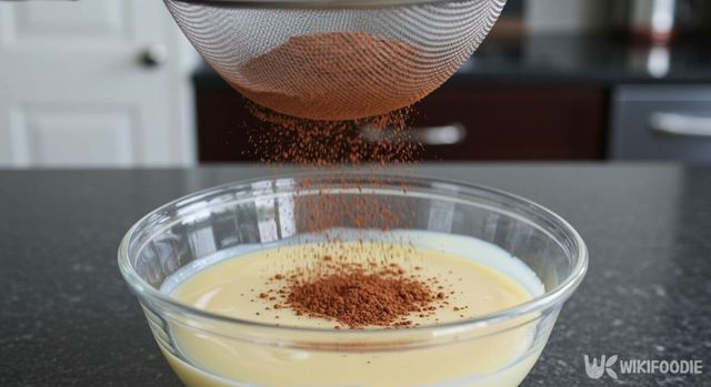 코코아파우더를 체 치는 모습. / 위키푸디