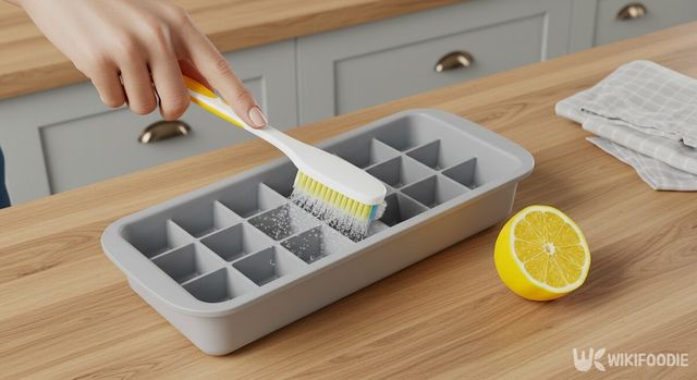 레몬을 활용한 얼음 틀 세척. / 위키푸디