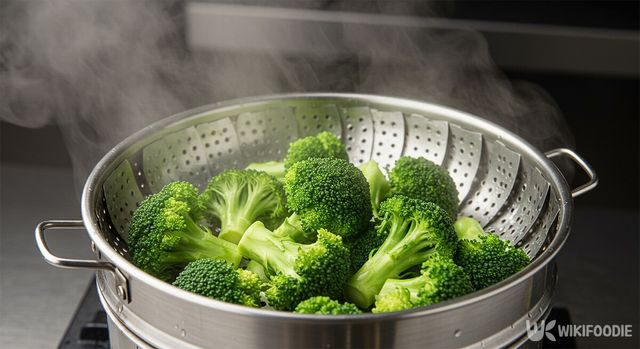 브로콜리를 찌고 있는 모습. / 위키푸디