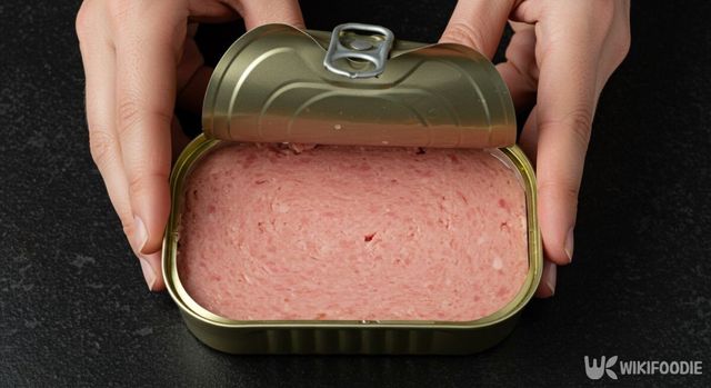 통에서 빠지지 않는 스팸. / 위키푸디