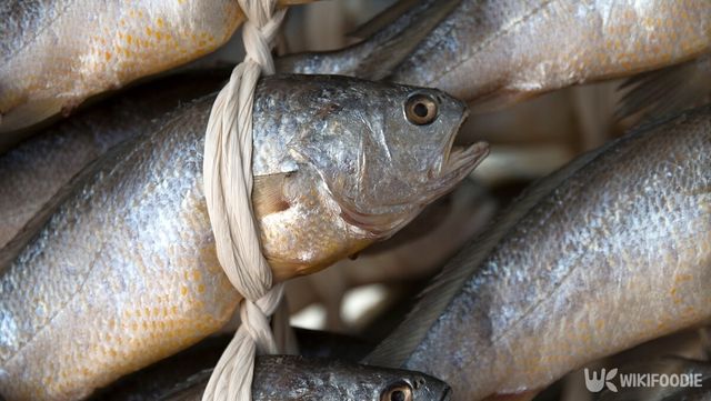 굴비를 만들기 위해 엮어 놓은 부세. / SUNGMOON HAN-shutterstock.com