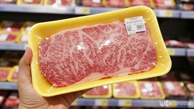 대형마트 정육 코너에 진열된 한우를 들어 올린 모습. / 위키푸디