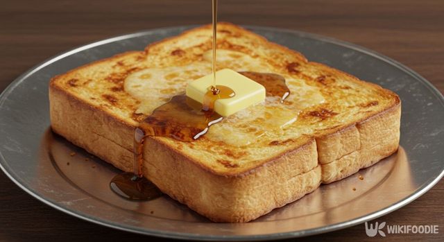 완성된 우유 토스트. / 위키푸디