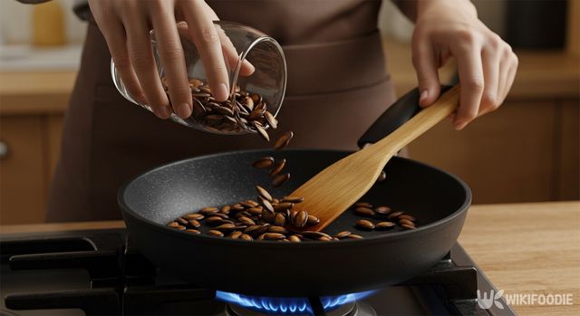 수박씨를 볶는 모습. / 위키푸디