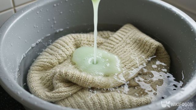 세탁 의류에 샴푸를 넣는 모습. / 위키푸디