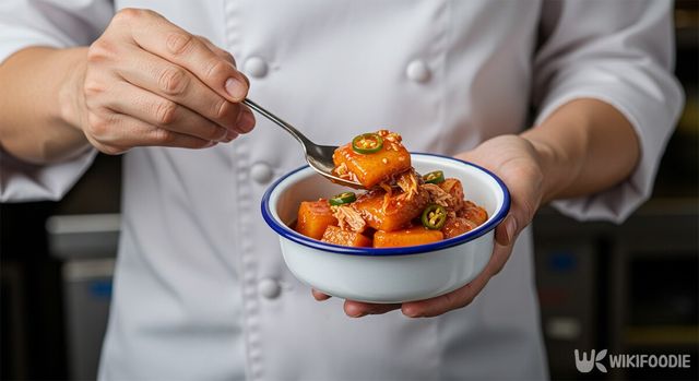 참치무조림 시식 장면. / 위키푸디