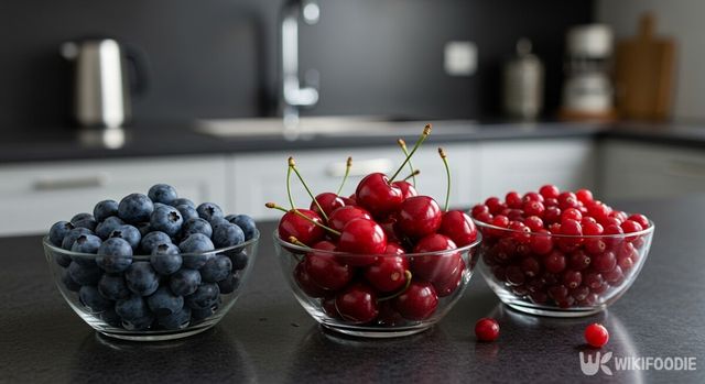 블루베리, 체리, 크렌베리. / 위키푸디